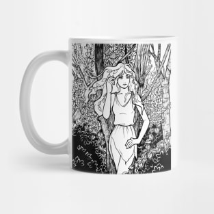 Dryad in an overgrown forest Mug